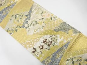 色紙散らしに花模様織出し袋帯